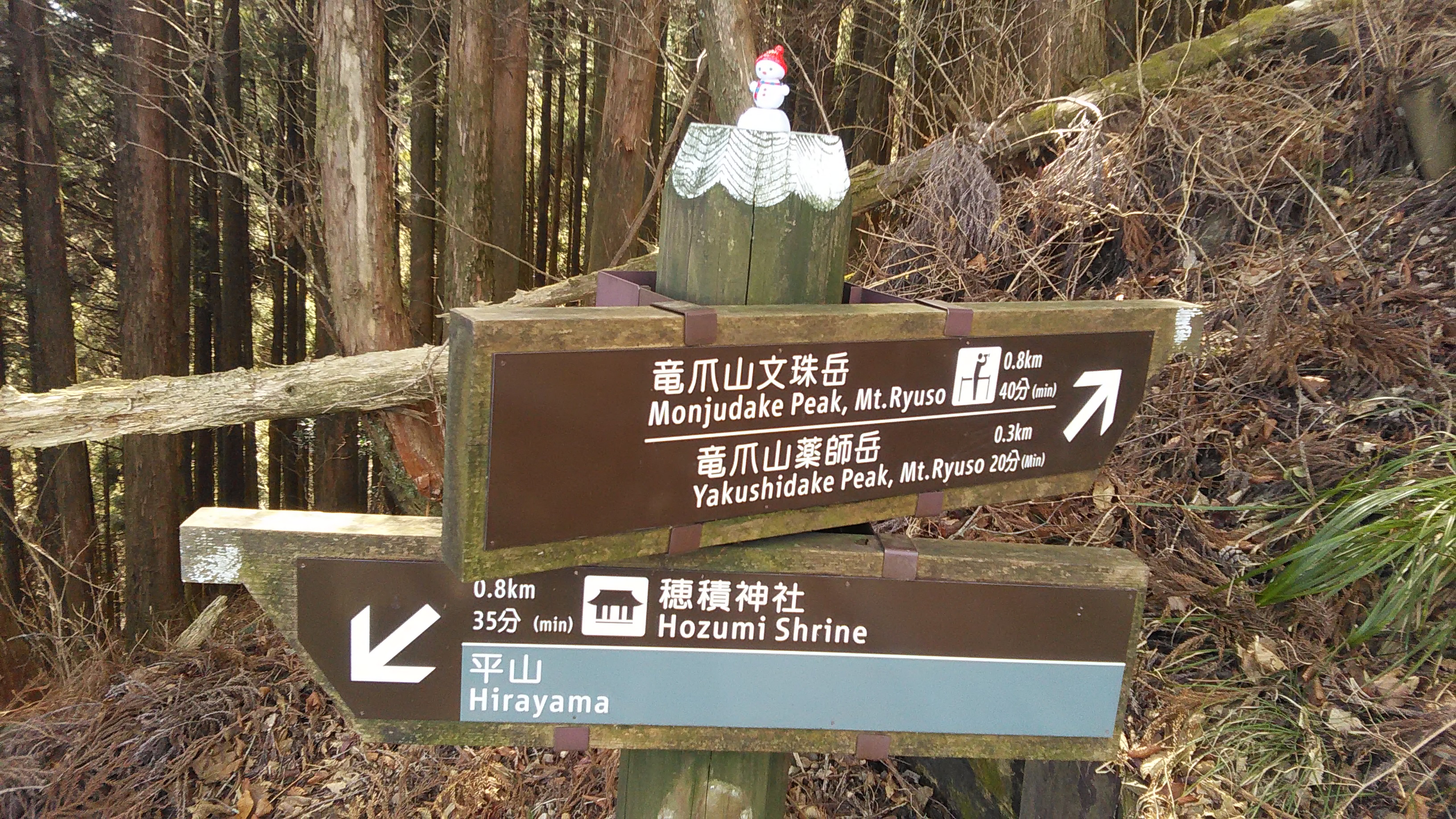 竜爪山文珠岳,竜爪山薬師岳,穂積神社