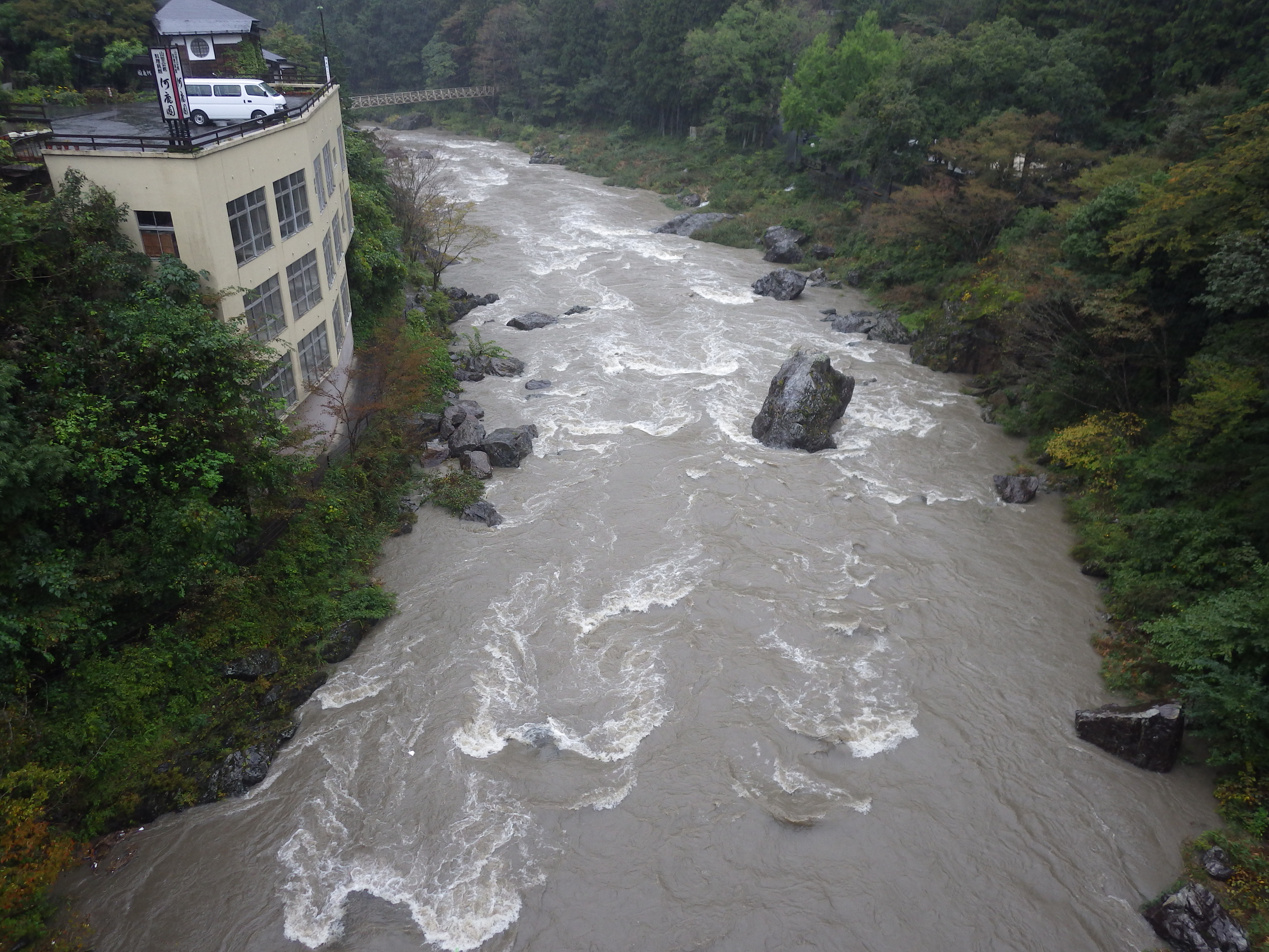 多摩川,増水,台風